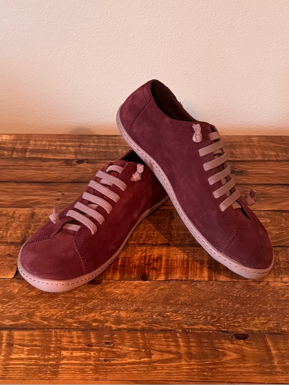Camper Peu Cami Plum Suede Casual Sneakers NWOB Size 40 (9-9.5)